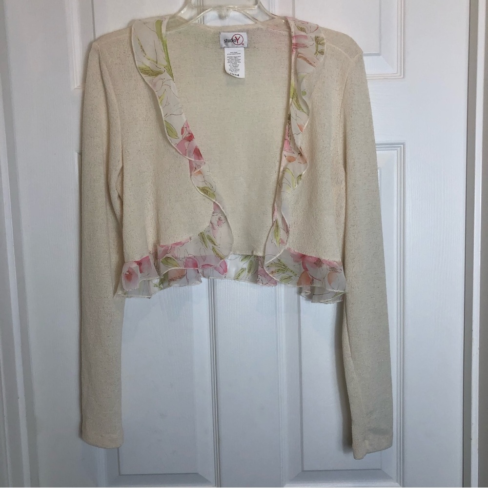 Studio Y Vintage Long Sleeve Short Cardigan Size 13/14